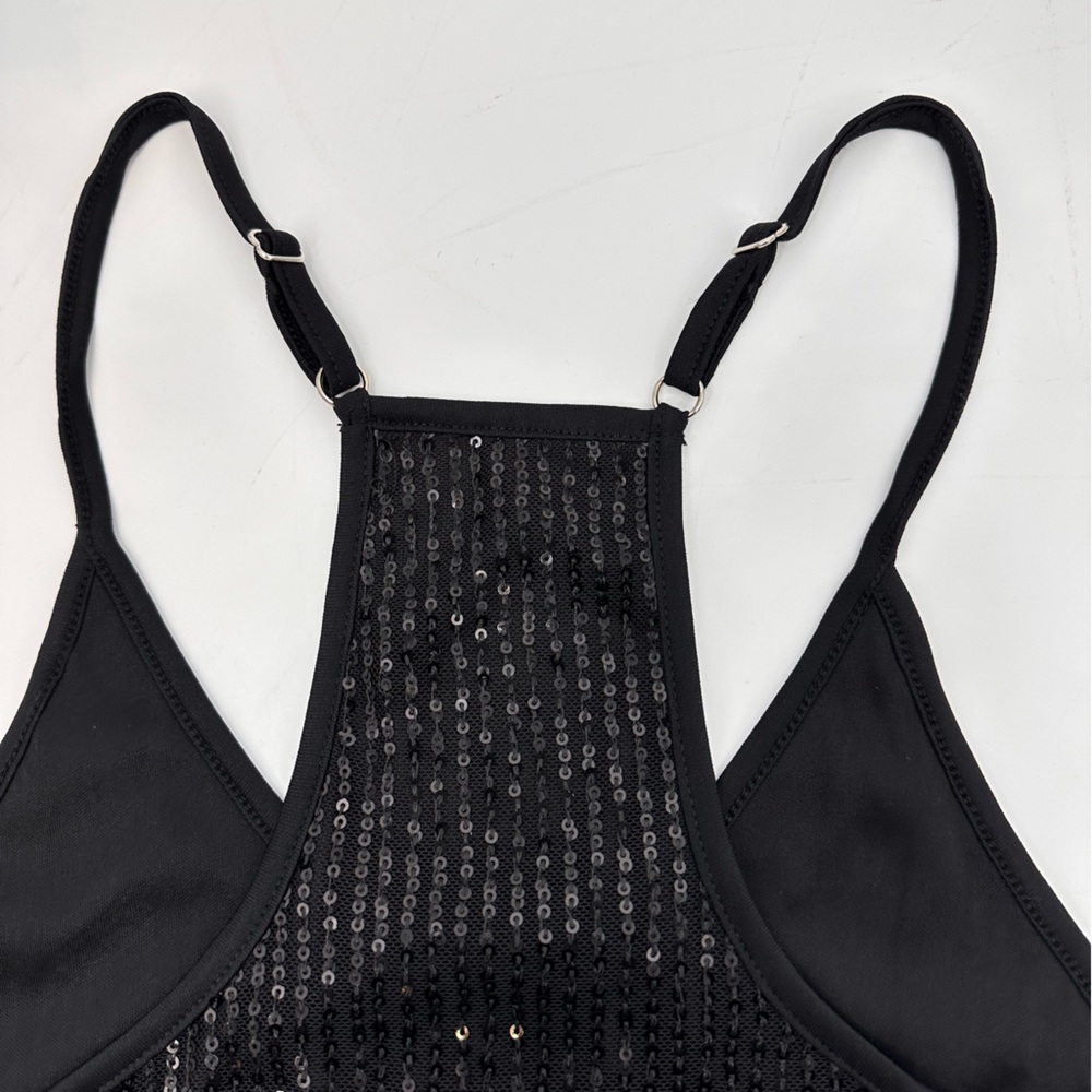 Black Sequin Racerback Tank Top – Size Small - Picture 5 of 11